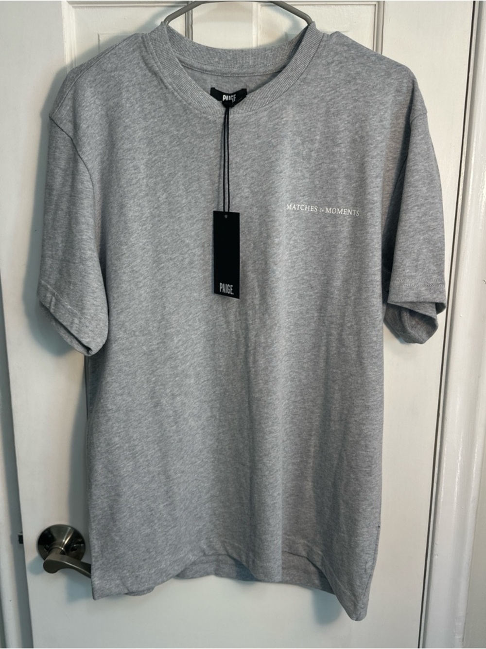 PAIGE Gray Serano Boxy Short Sleeve Tennis Tee NWT Medium
